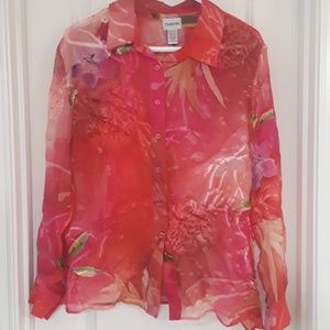 Chicos sheer long sleeve too